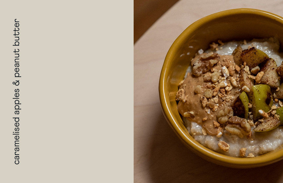 Oatmeal, Crispy Cinnamon Apples &amp; Peanut Butter – Otis Oat M!lk